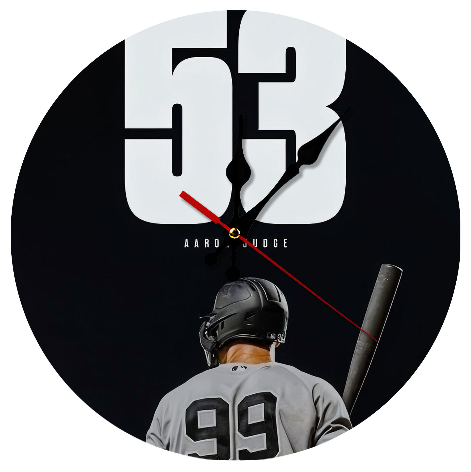 Aaron Judge 53 Home Runs Silent Round Wall Clock – Modern & Stylish DIY Design, Durable Wood Construction, Easy To Install – Perfect For Office, Bedroom, Living Room, And More